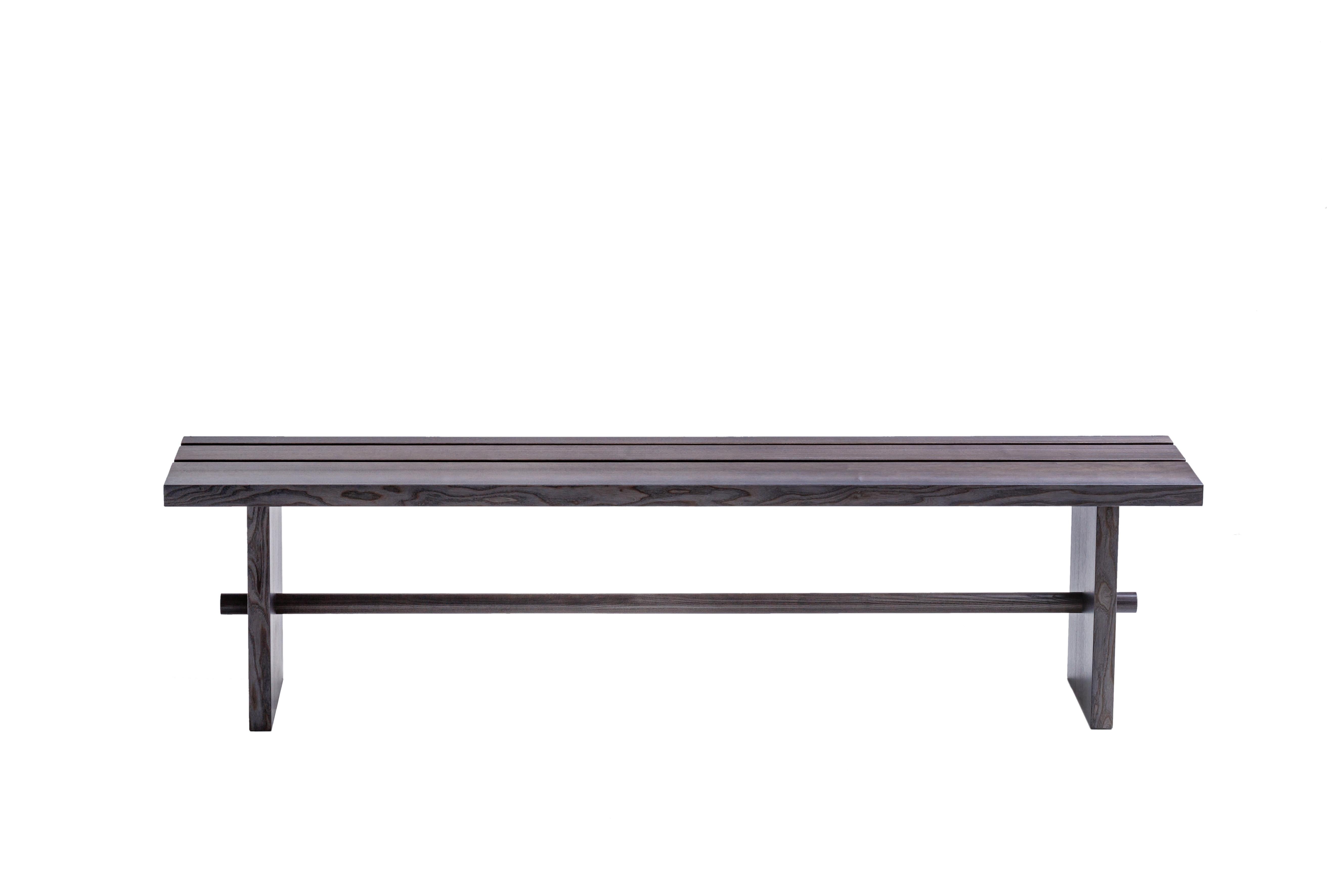 Modern Bench 'Ethnika' in Solid Oak by Palo Nero For Sale 2