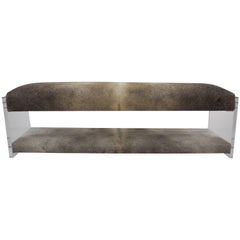 Modern Accent Bench with Lucite Sides and Legs