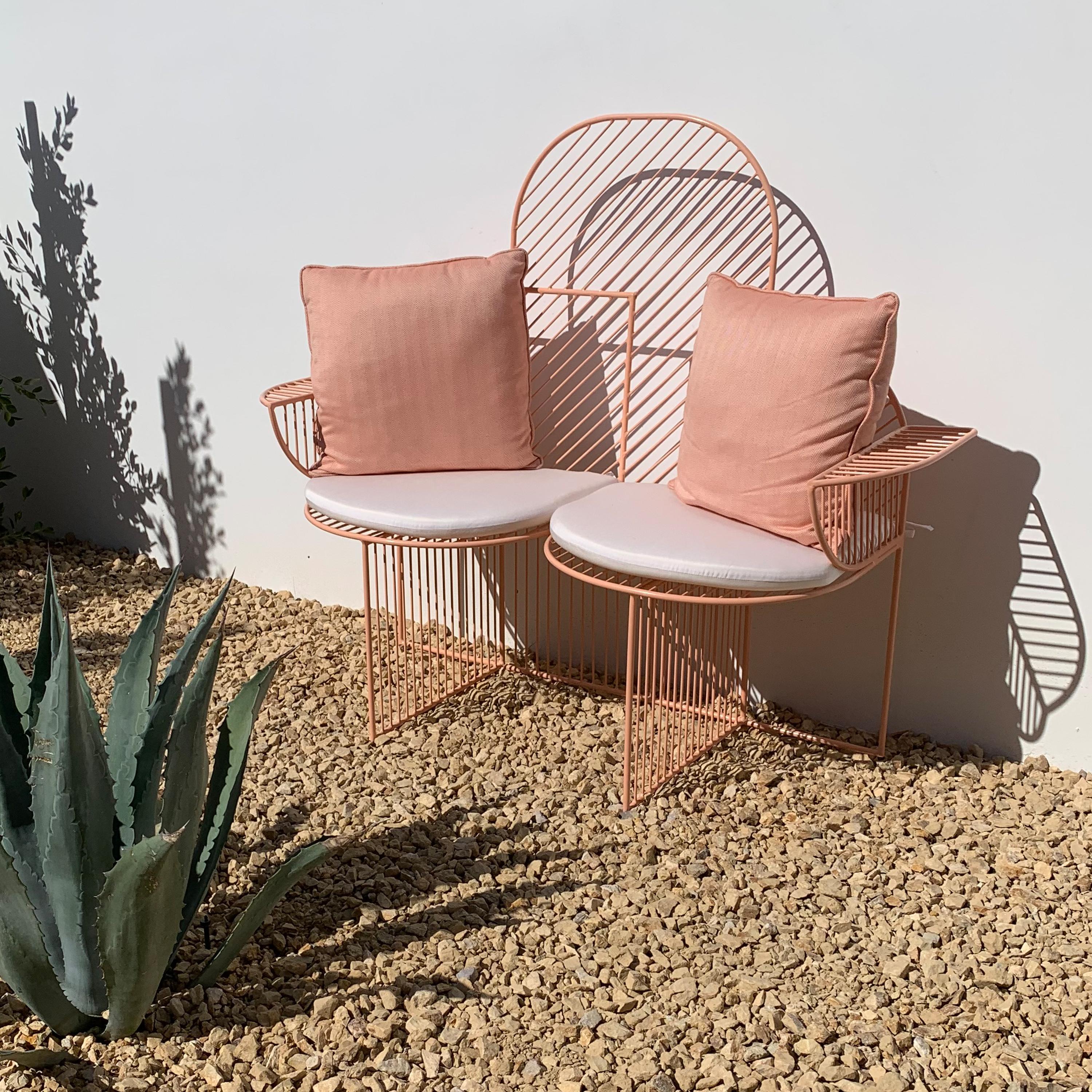 Modern Bench, Wire Cloud Bench by Bend Goods, White In New Condition In Ontario, CA