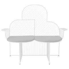 Modern Bench, Wire Cloud Bench by Bend Goods, White