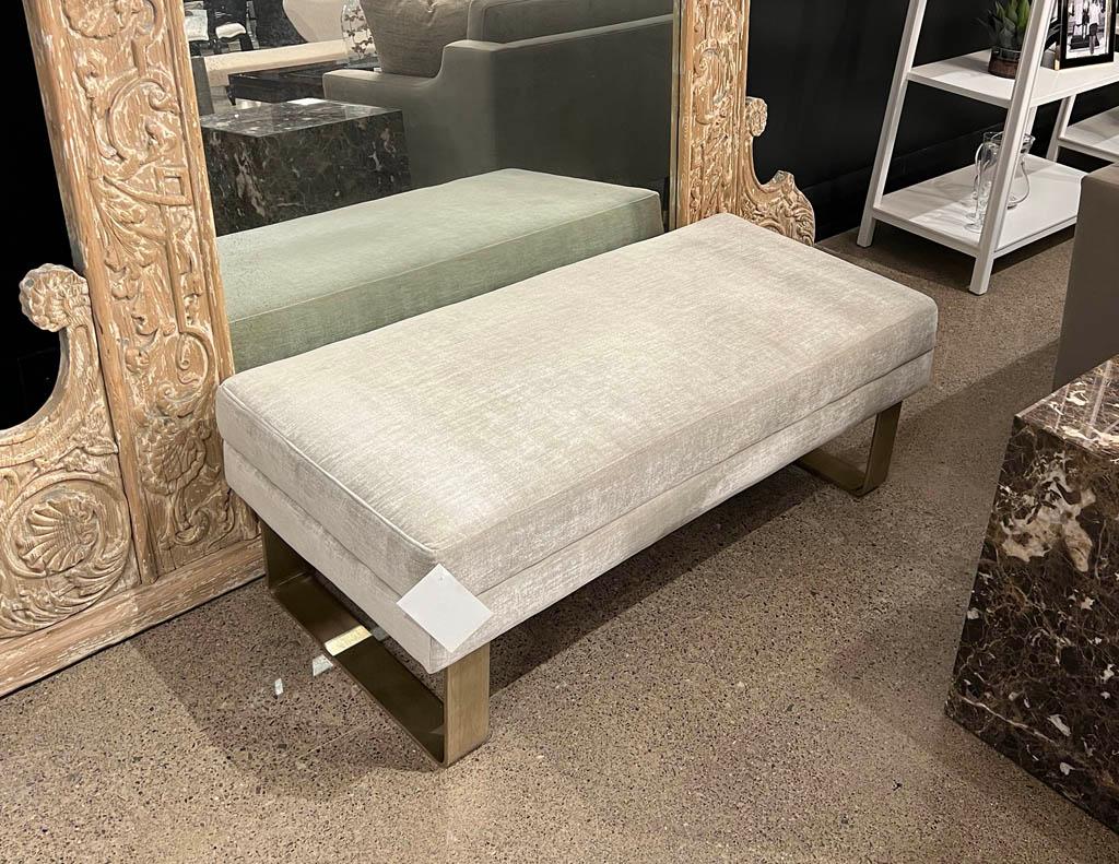 Modern Bench with Curved Metal Legs For Sale 1