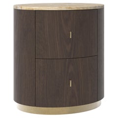 Table de chevet banc moderne en laiton et onyx, fabriquée à la main au Portugal par Greenapple