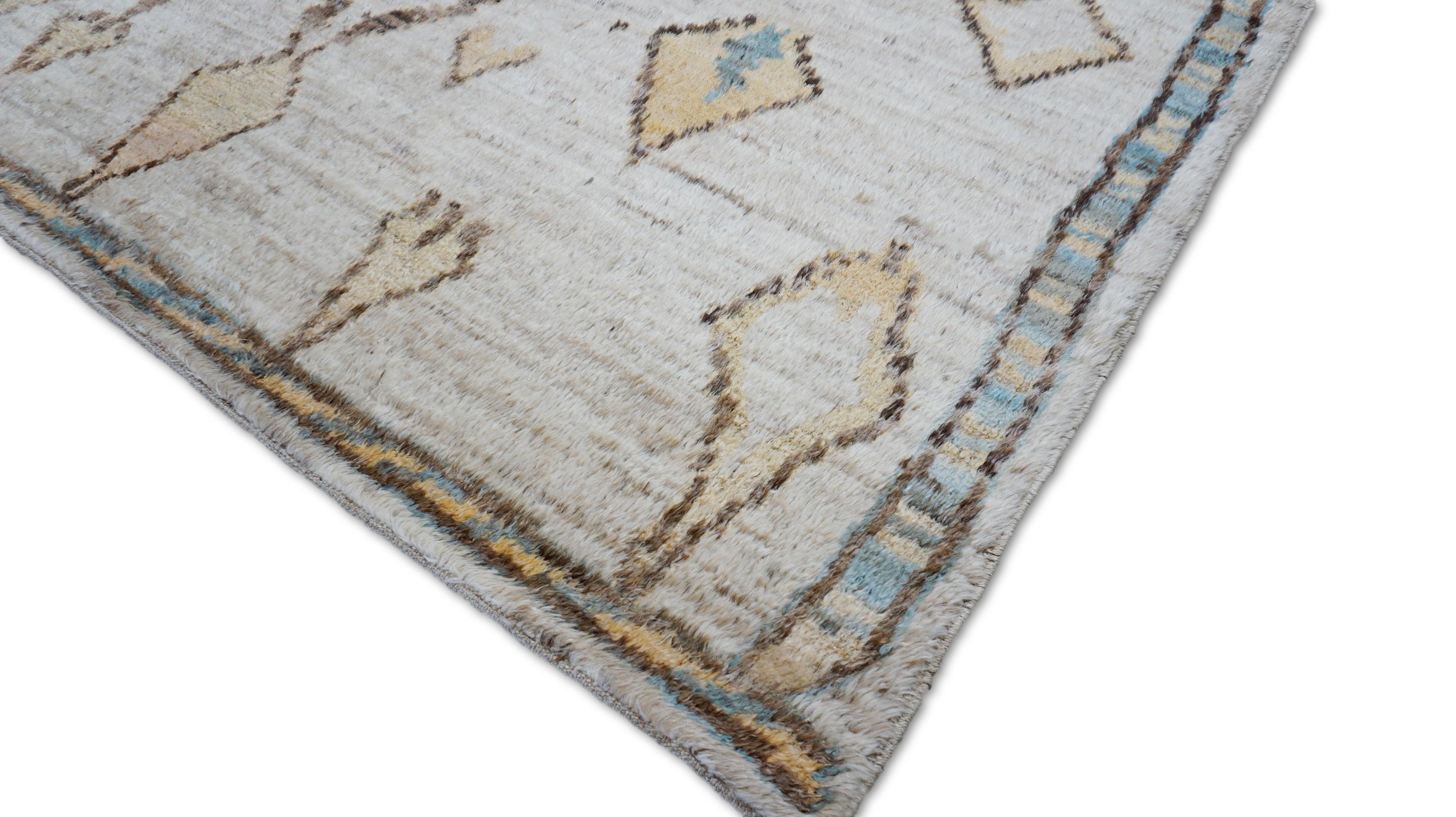 Moderne Tapis moderne en laine inspiré de Beni Ourain 9'4''x11'6'' en vente