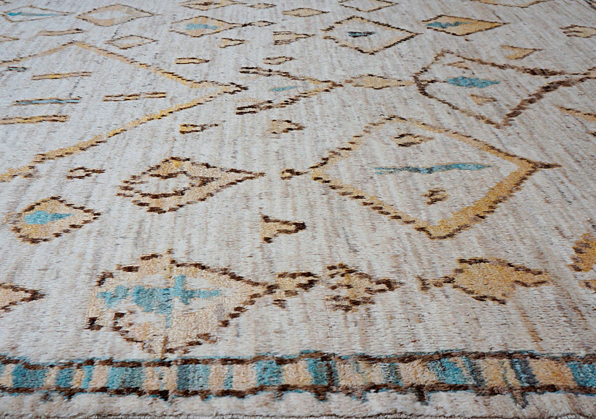 Tapis moderne en laine inspiré de Beni Ourain 9'4''x11'6'' Neuf - En vente à Torrance, CA