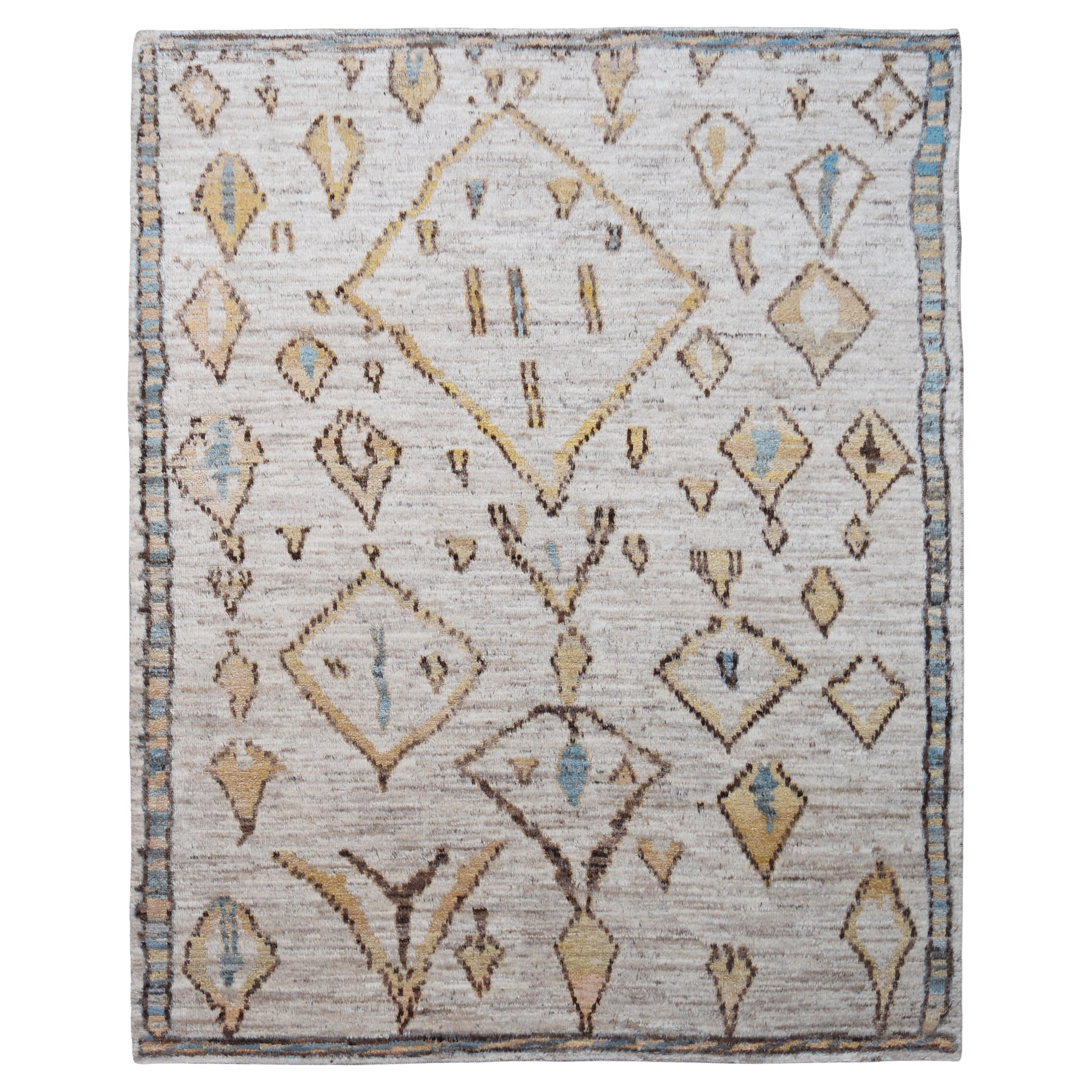Modern Beni Ourain Inspired Wool Rug 9'4''x11'6''