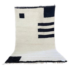 Modern Beni Ourain Rug Handmade Natural Wool