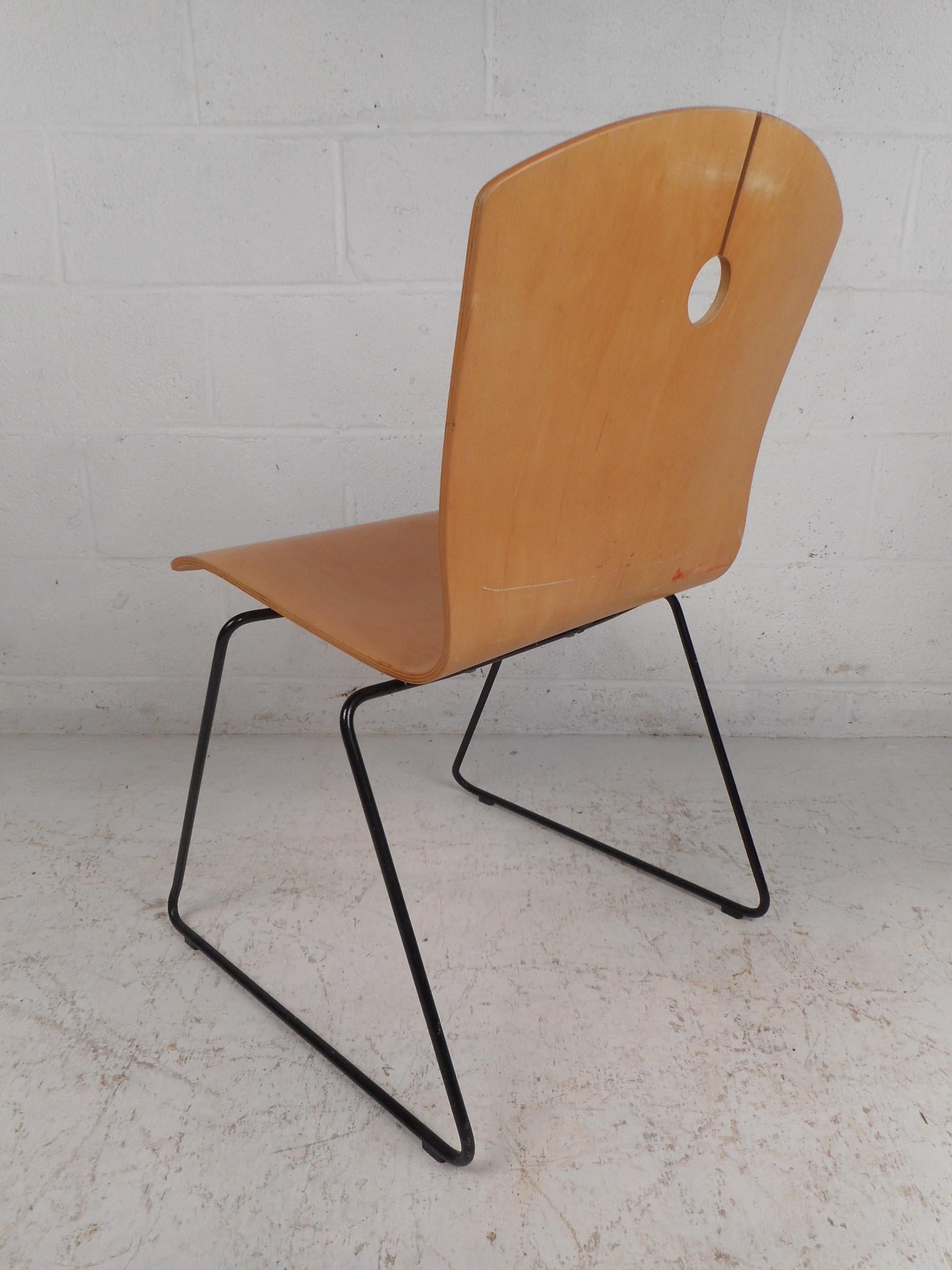 Modern Bentwood Stacking Chairs by Wieland, Set of 4 In Good Condition For Sale In Brooklyn, NY