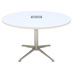 Modern Bernhardt Design Circuit Round White Laminate Top Conference Table