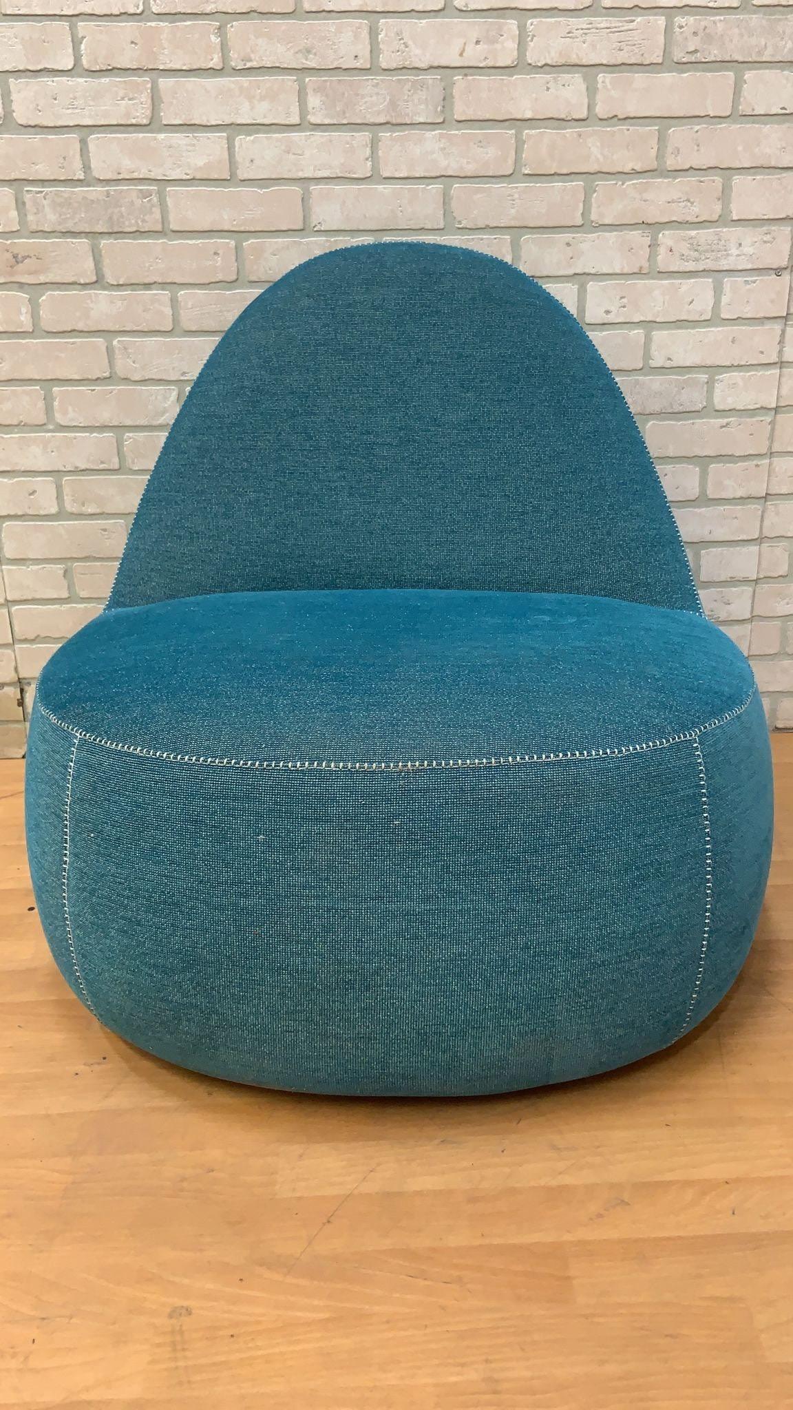 Moderner Mitt-Loungesessel im Bernhardt-Design in Blau (Moderne der Mitte des Jahrhunderts) im Angebot