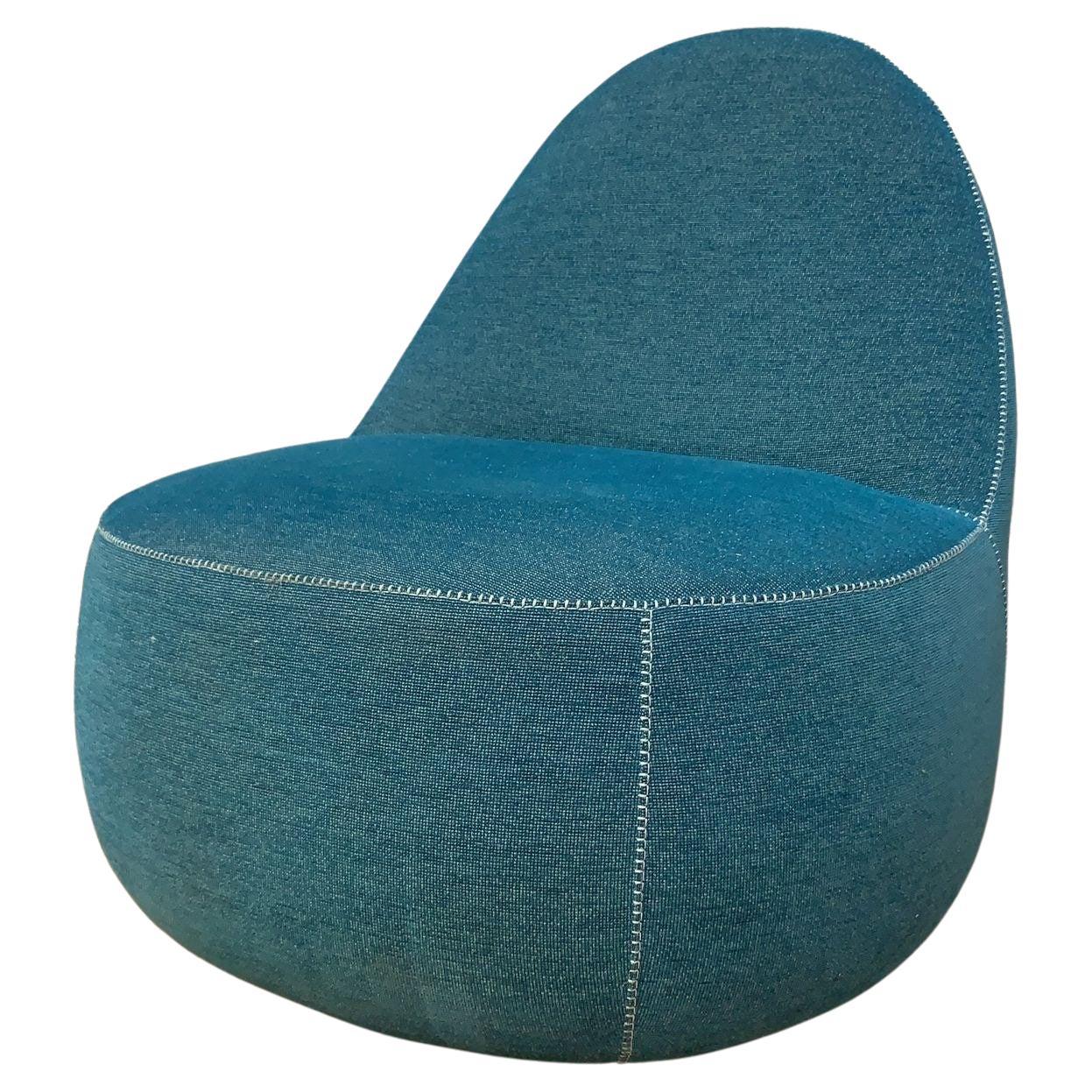 Modern Bernhardt Design Mitt Lounge Chair in Blue For Sale