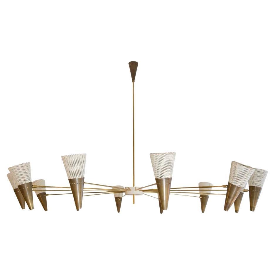 Modern Bespoke Ceiling Light Brass and Ivory Color Shades by Diego Mardegan