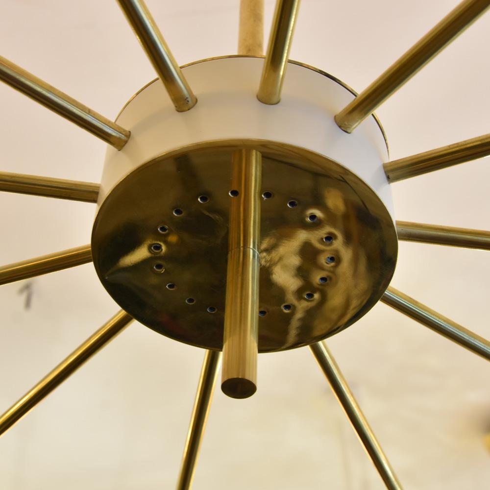 Modern Bespoke Ceiling Light Brass and Ivory Color Shades by Diego Mardegan 1