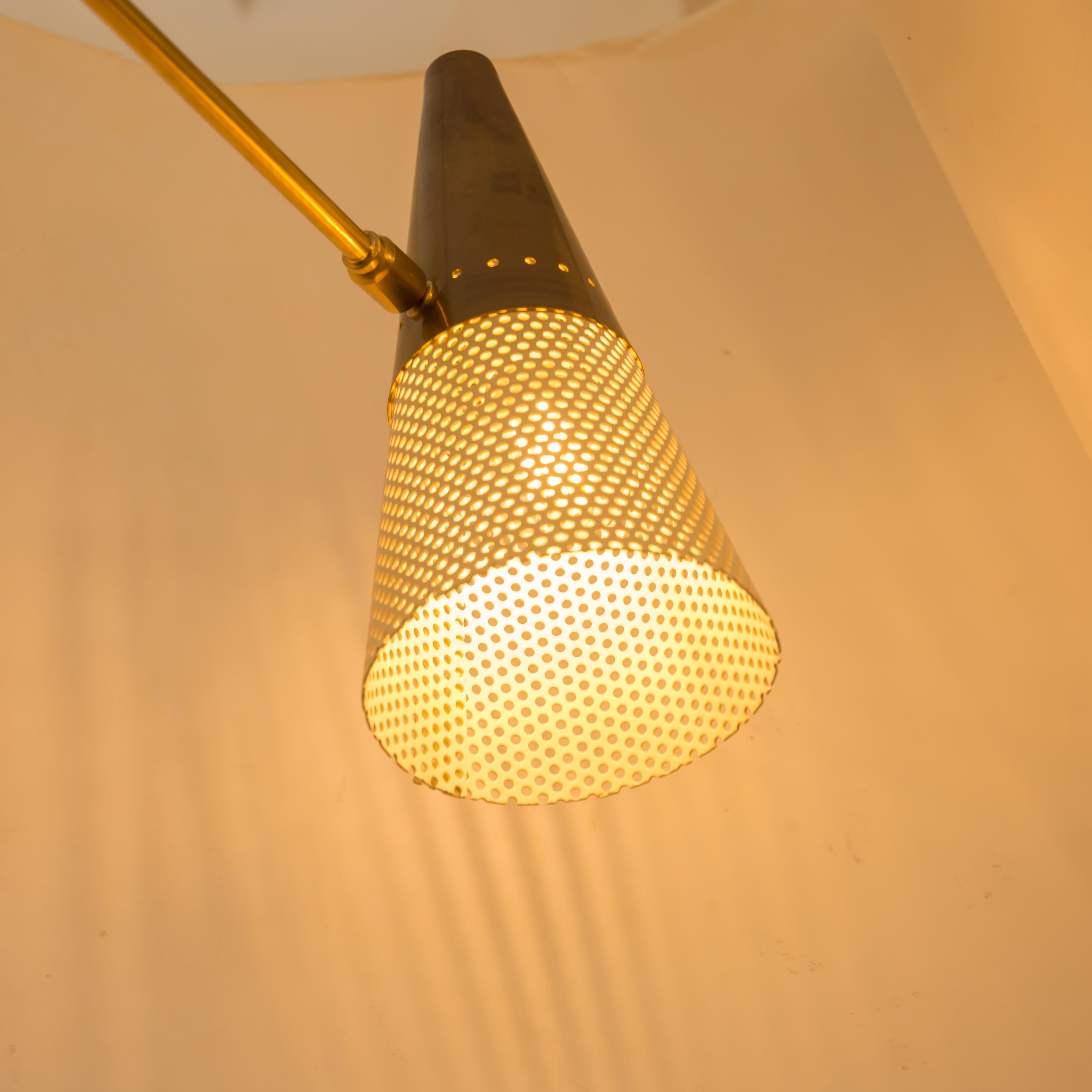 Modern Bespoke Ceiling Light Brass and Ivory Color Shades by Diego Mardegan 3