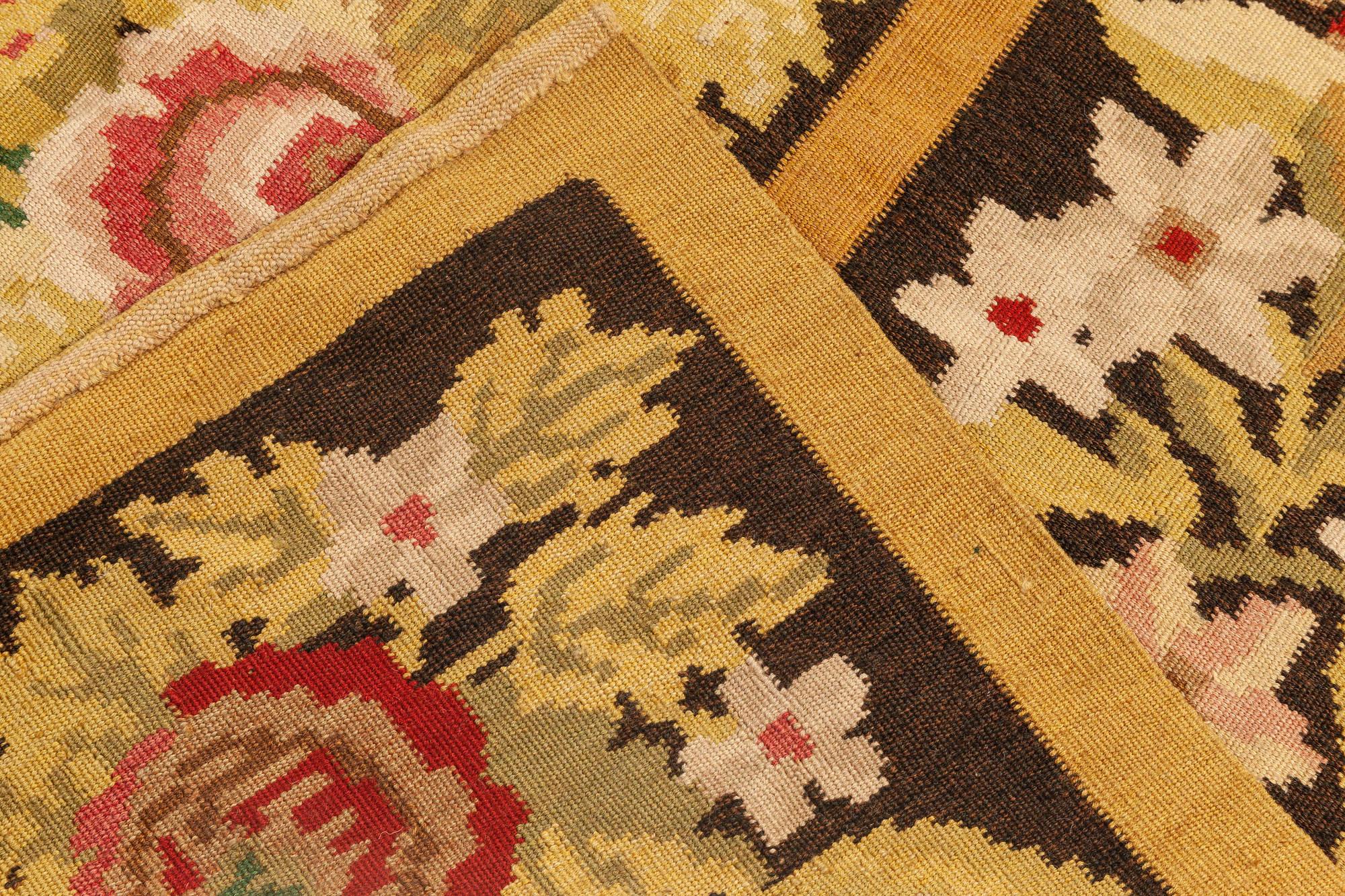 Contemporary Modern Bessarabian Floral Design Handmade Wool Rug by Doris Leslie Blau For Sale