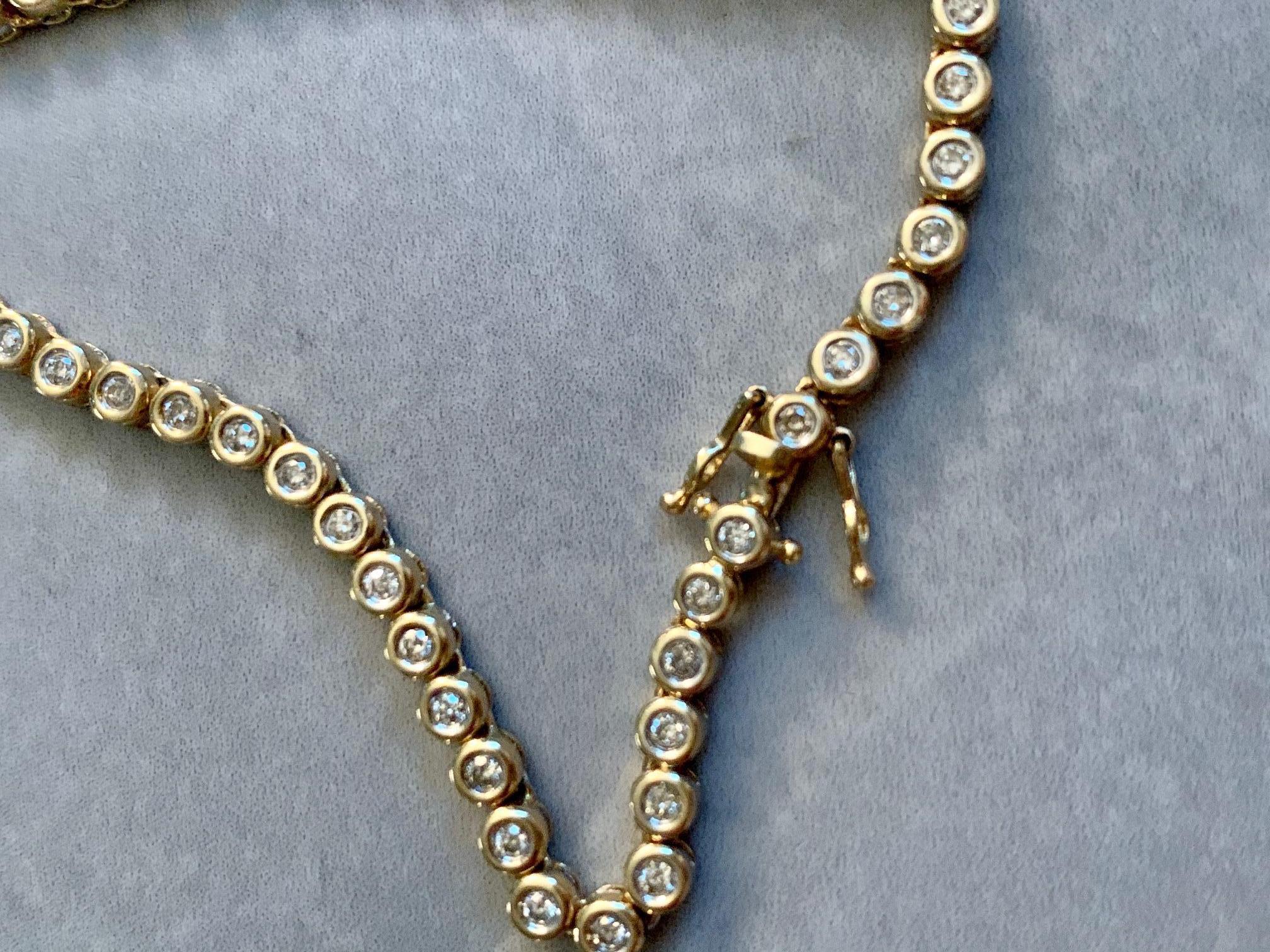 diamond bezel tennis necklace