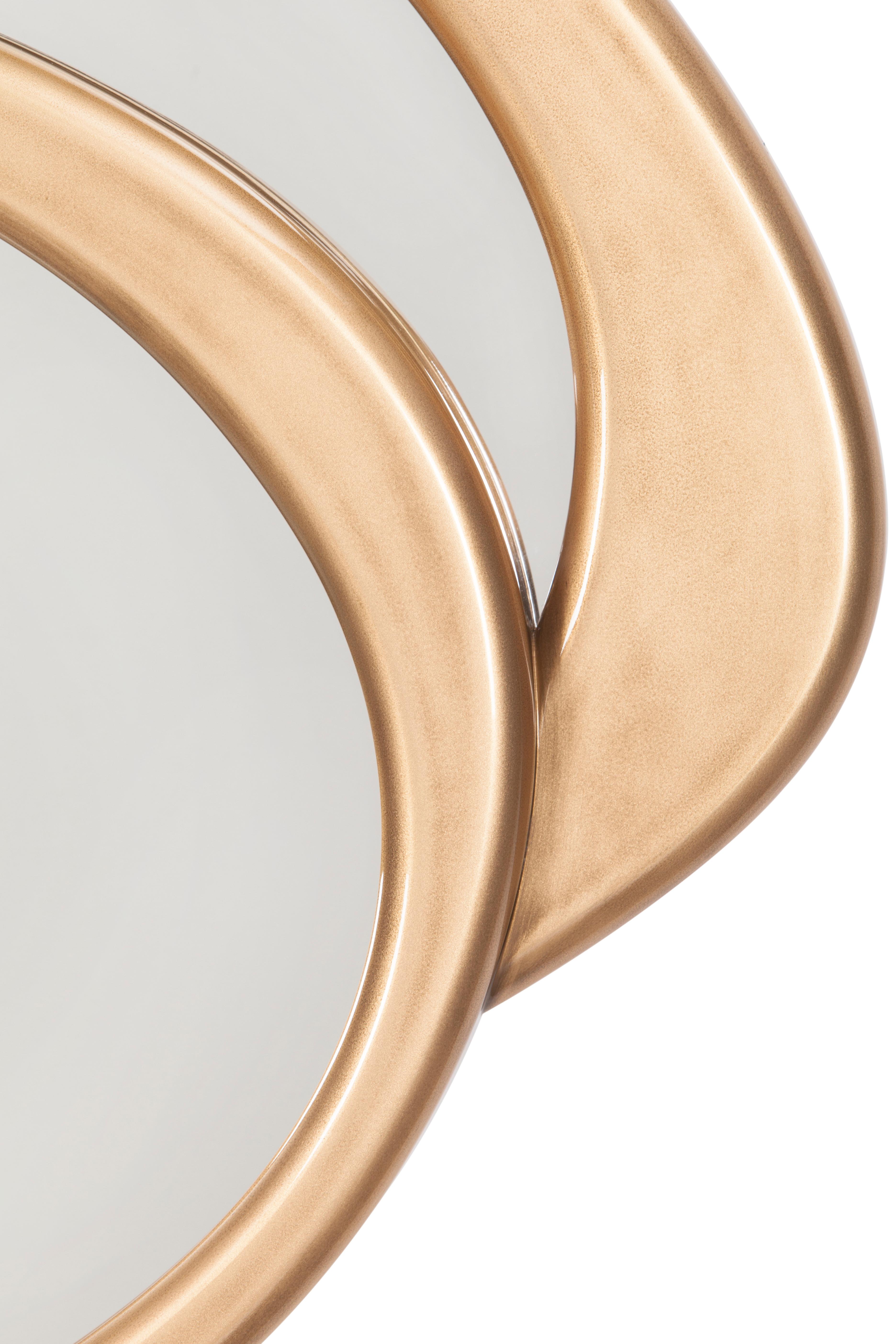 Modern Biarritz Wall Mirror Gold Lacquered Handmade in Portugal by Greenapple In New Condition For Sale In Lisboa, PT