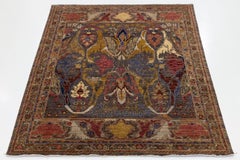 Modern Bidjar Style Hand-Knotted Wool Area Rug Floral Design in Earthy Charcoal