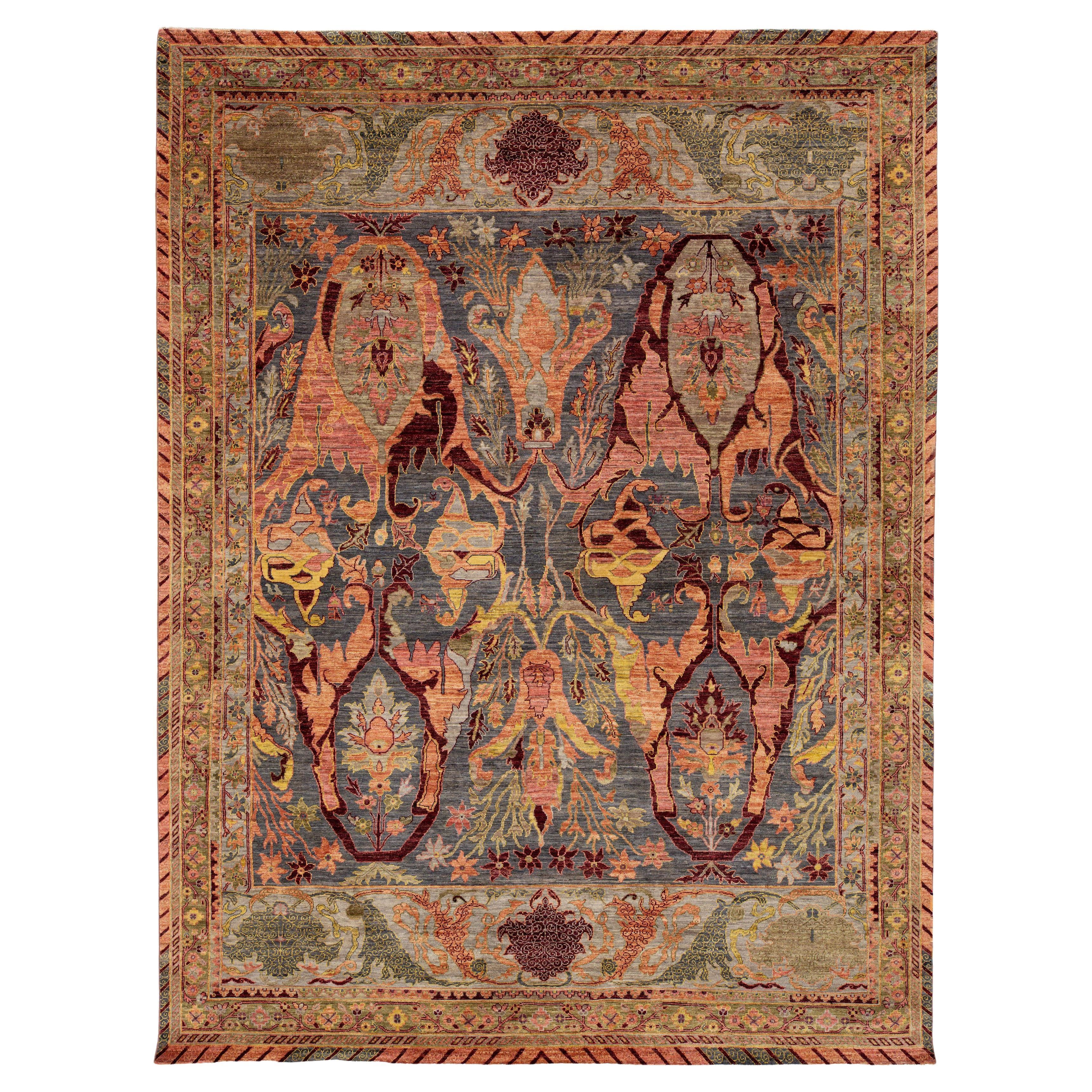 Tapis en laine moderne de style Bidjar - Couleurs vibrantes, tissage dense, symétrie intemporelle