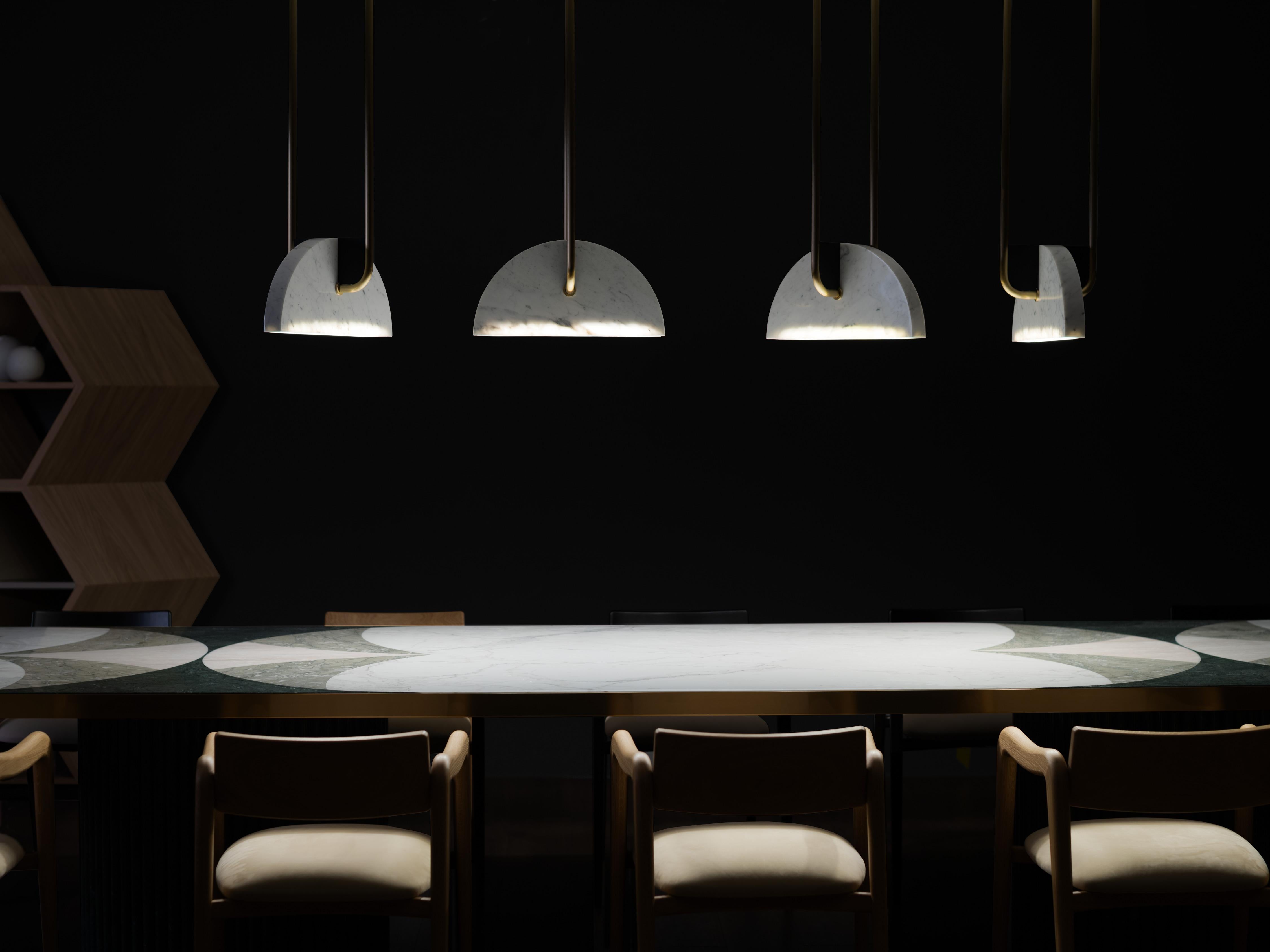 Mesa de comedor moderna Biloba, mármol Calacatta, hecha a mano en Portugal by Greenapple en venta 11