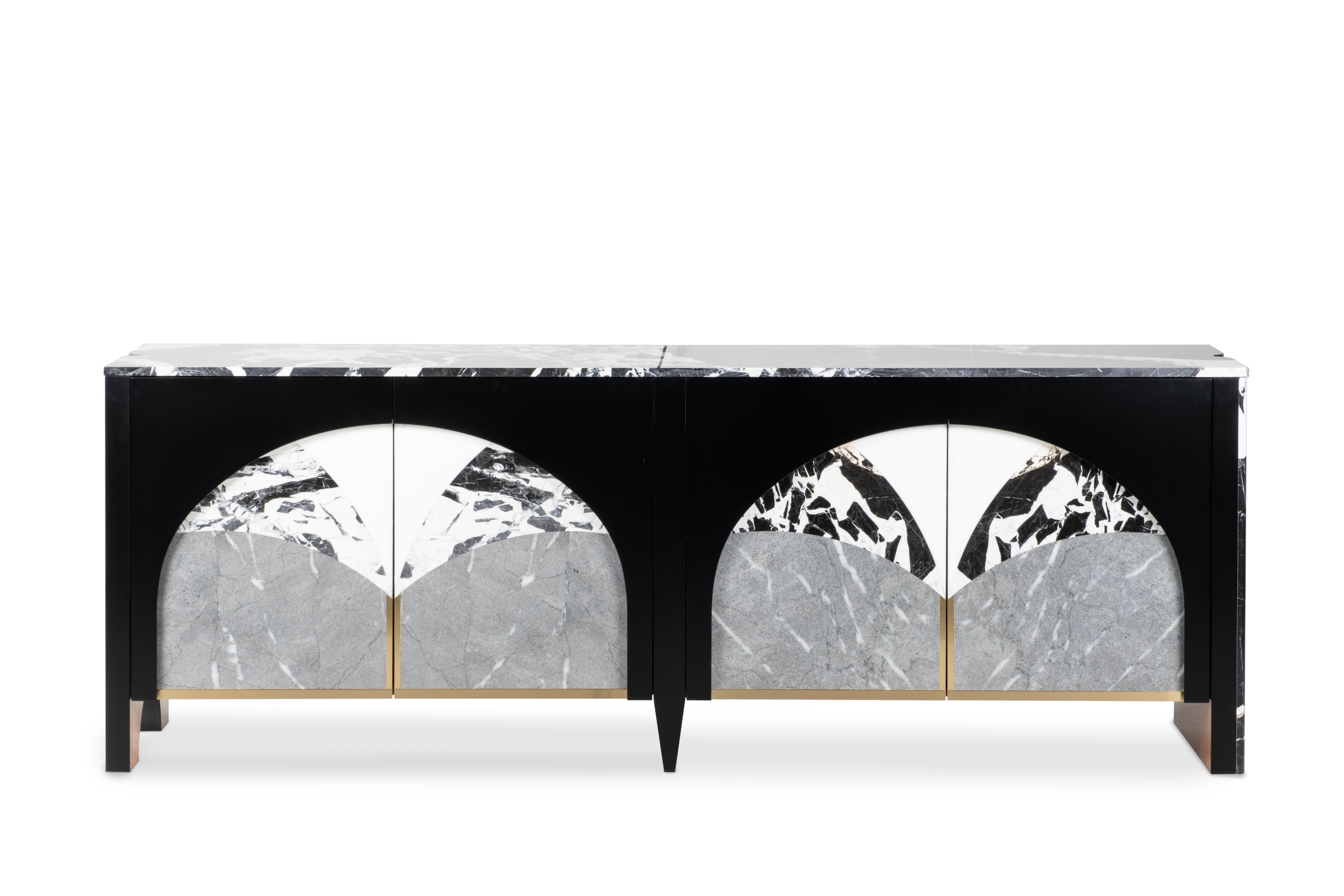 Art déco Buffet Art Déco Biloba, Cocktail Cabinet, Handmade Portugal Greenapple en vente