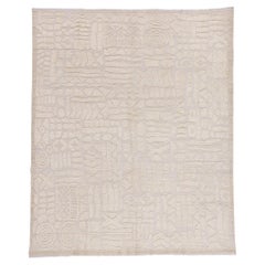 New Contemporary Erdfarbener Marokkanischer Hochflorteppich, 08'00 x 09'09