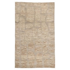 Alfombra marroquí moderna biomórfica alta-baja, el japandismo biofílico se une al wabi-sabi