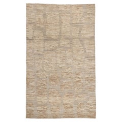 Modern Biomorphic Moroccan High-Low Rug, Biophilic Japandi Meets Wabi-Sabi