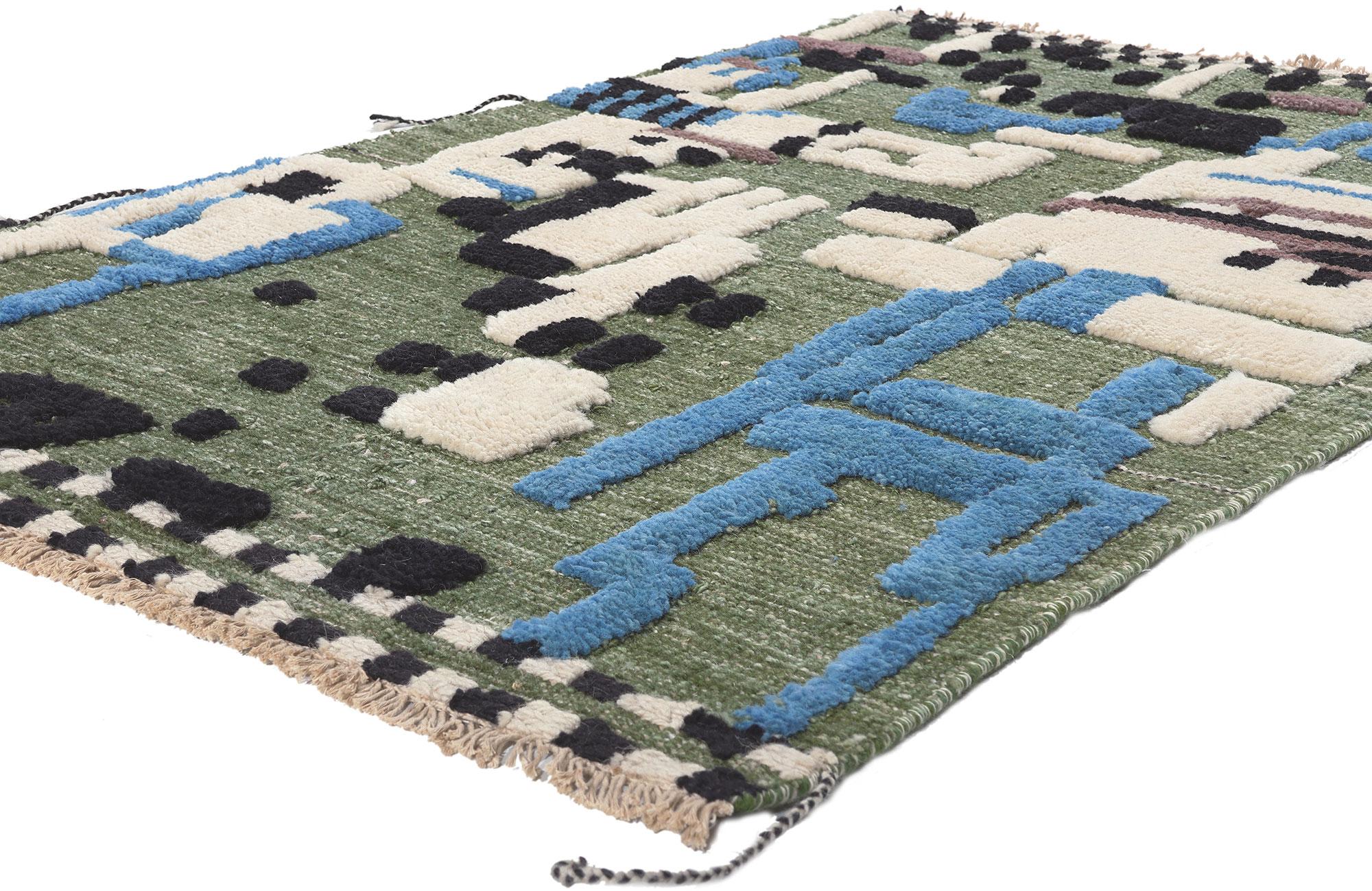 Modern Biophilic Style Moroccan High-Low Rug Inspired by Nature For Sale 2