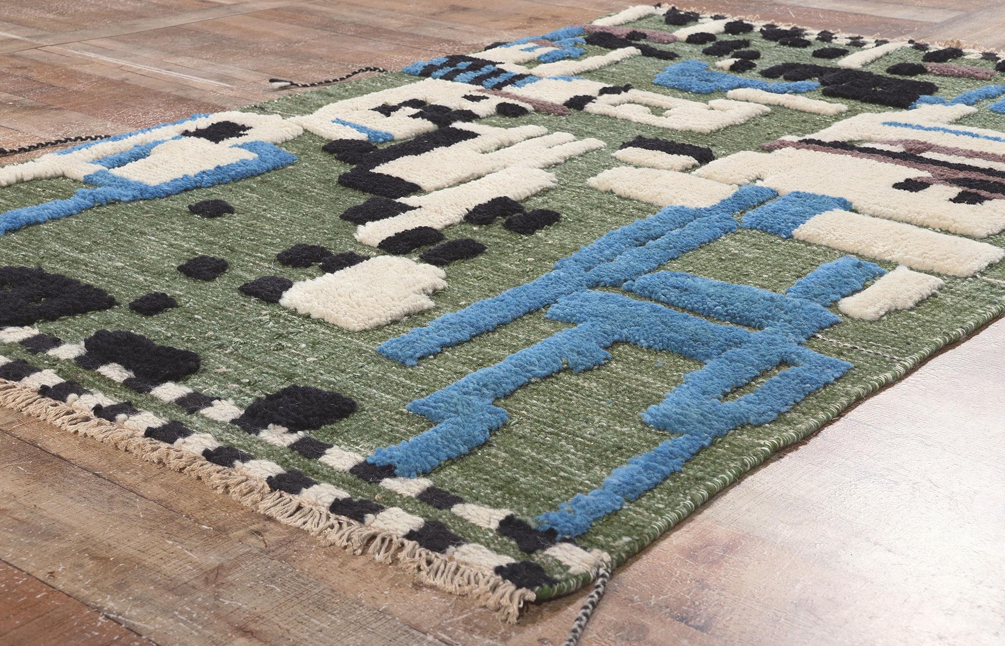 Modern Biophilic Style Moroccan High-Low Rug Inspired by Nature In New Condition For Sale In Dallas, TX