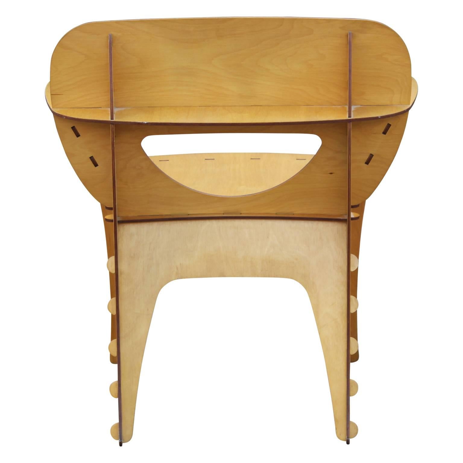 Late 20th Century Modern Birch Plywood Design Puzzle Lounge Chair by David Kawecki