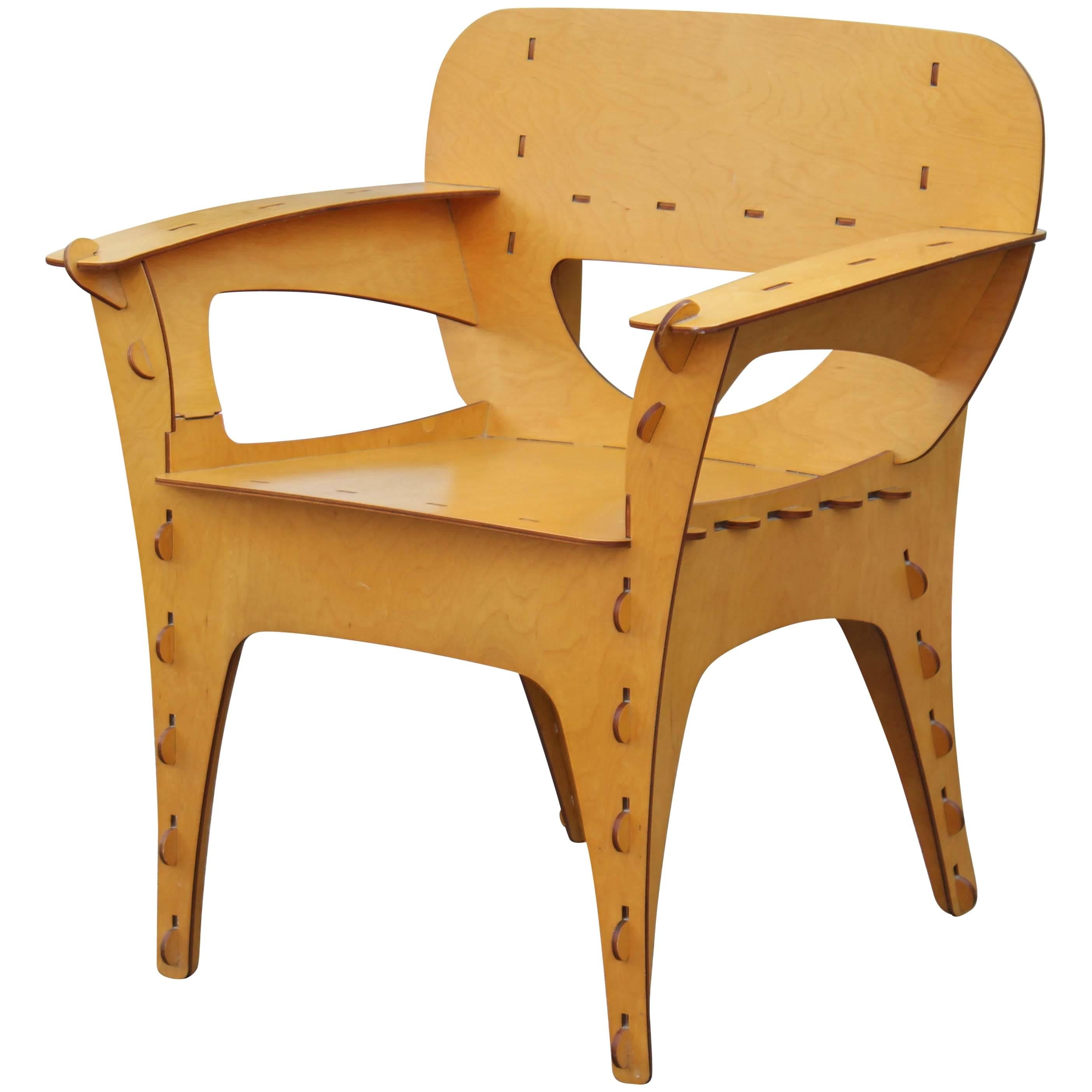 Modern Birch Plywood Design Puzzle Lounge Chair by David Kawecki