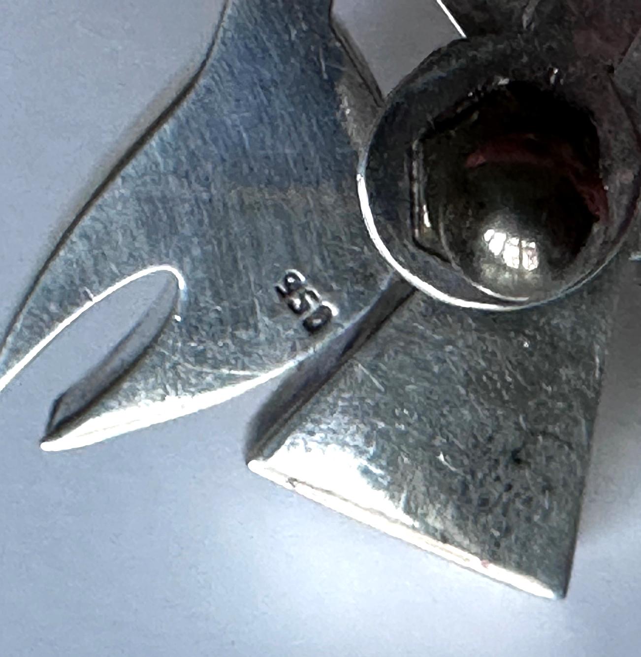 Modernes Vogelmotiv Sterling Silber Halskette und Ohrringe Set Graziella Laffi im Angebot 5
