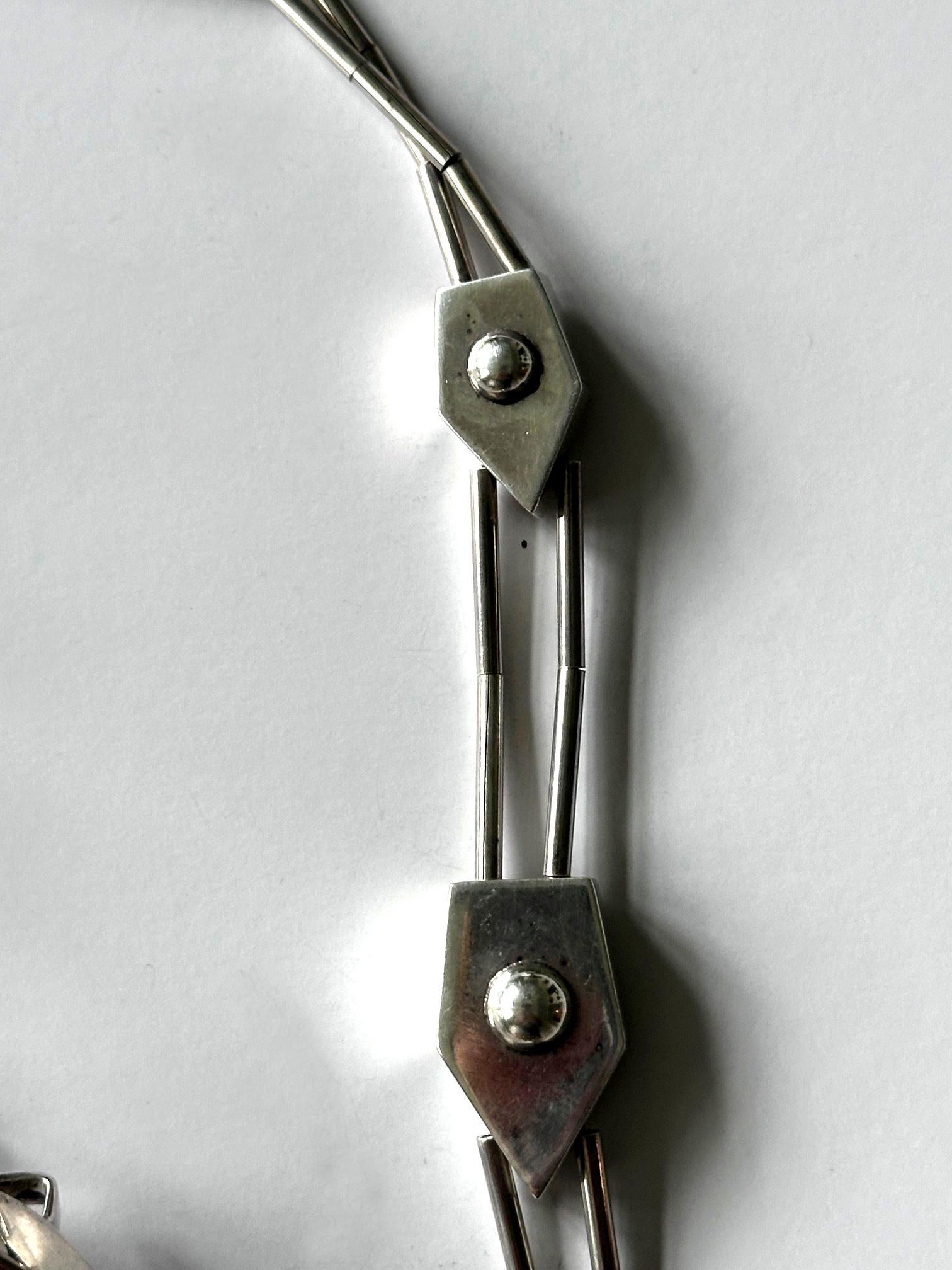 Modernes Vogelmotiv Sterling Silber Halskette und Ohrringe Set Graziella Laffi (20. Jahrhundert) im Angebot