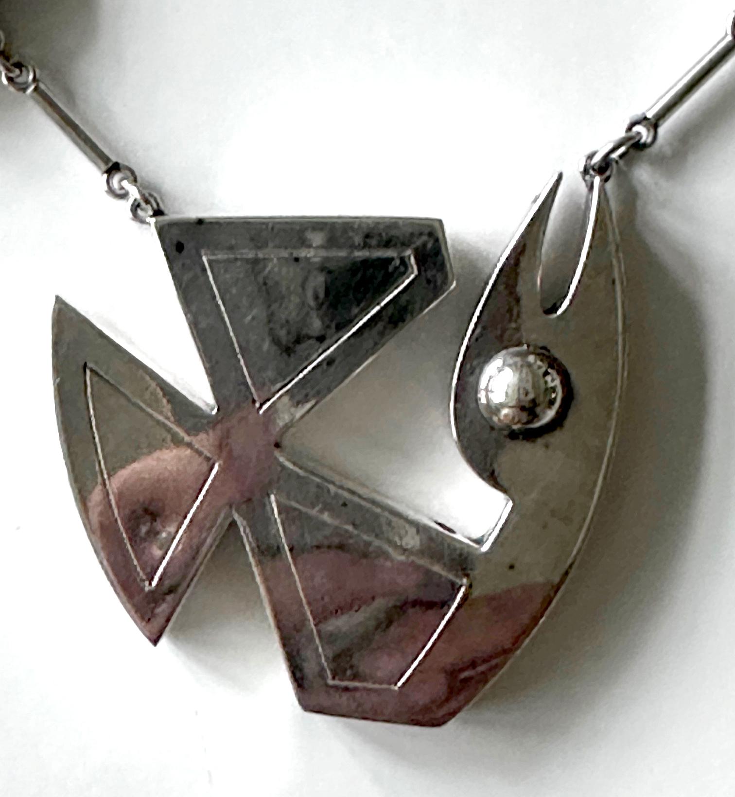 Modernes Vogelmotiv Sterling Silber Halskette und Ohrringe Set Graziella Laffi im Angebot 1