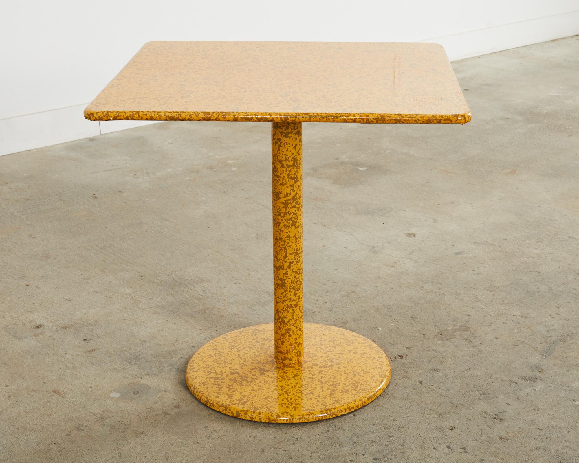 Modern Bistro Table Lacquer Spreckled by Artist Ira Yeager 5