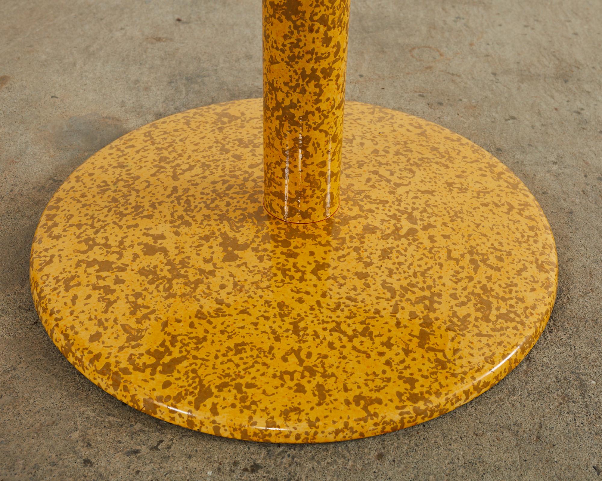 Contemporary Modern Bistro Table Lacquer Spreckled by Artist Ira Yeager For Sale