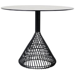 Modern Bistro Table, Wire Dining Table by Bend Goods in Black with Metal Top