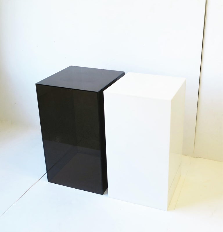 Black Acrylic Pedestal Column Stand or End Table at 1stDibs