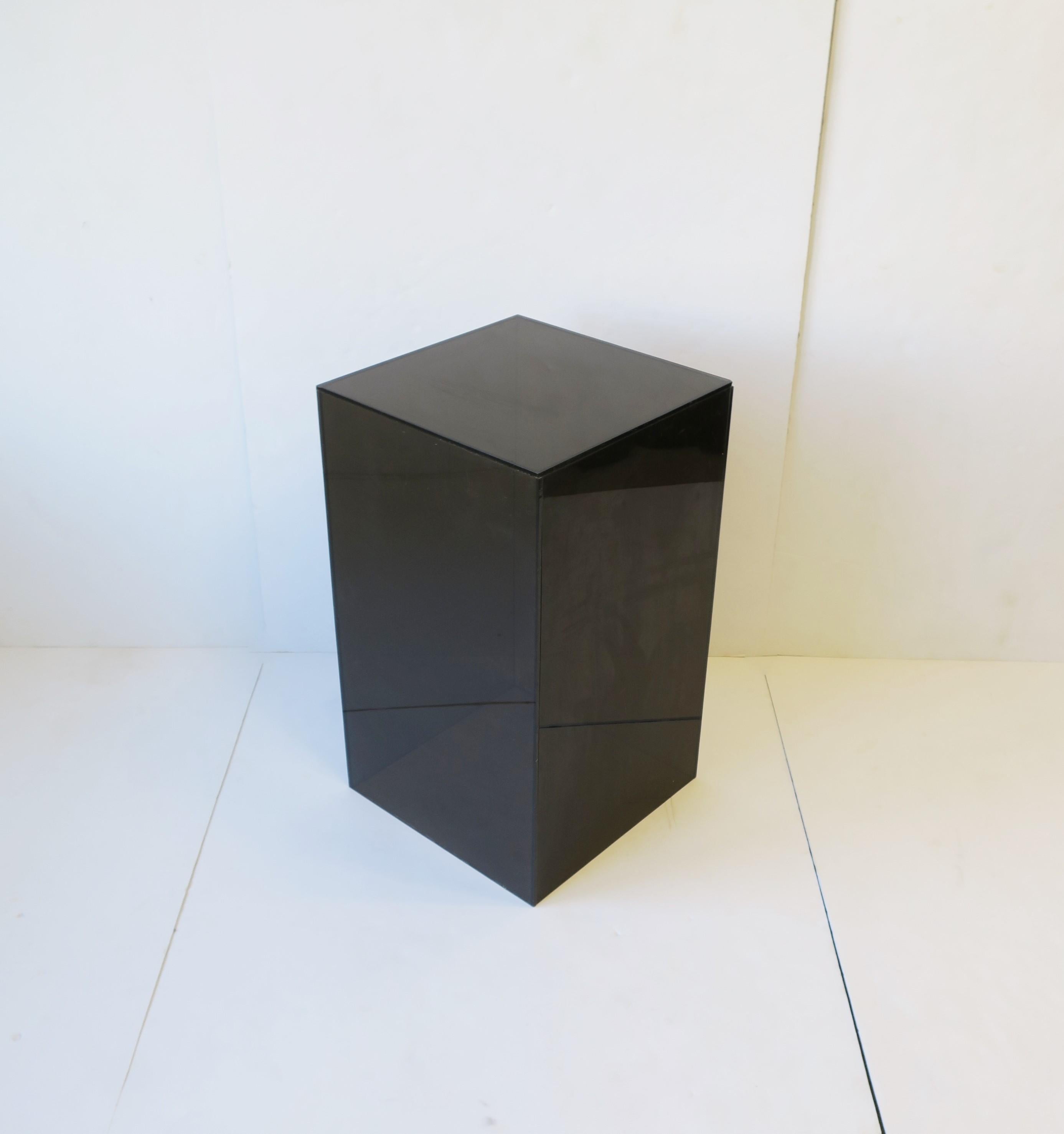 Modern Black Acrylic Pedestal Column Stand or End Table