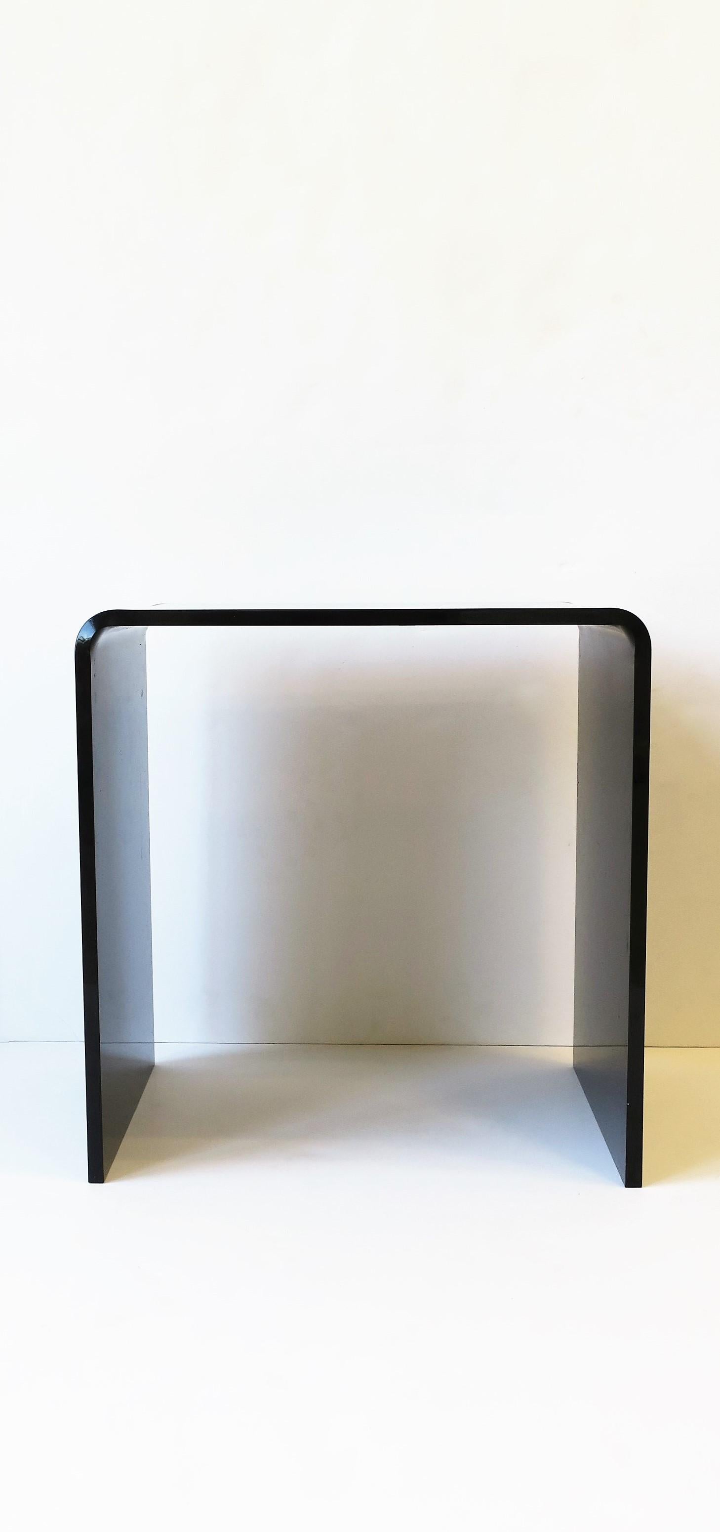 black acrylic table