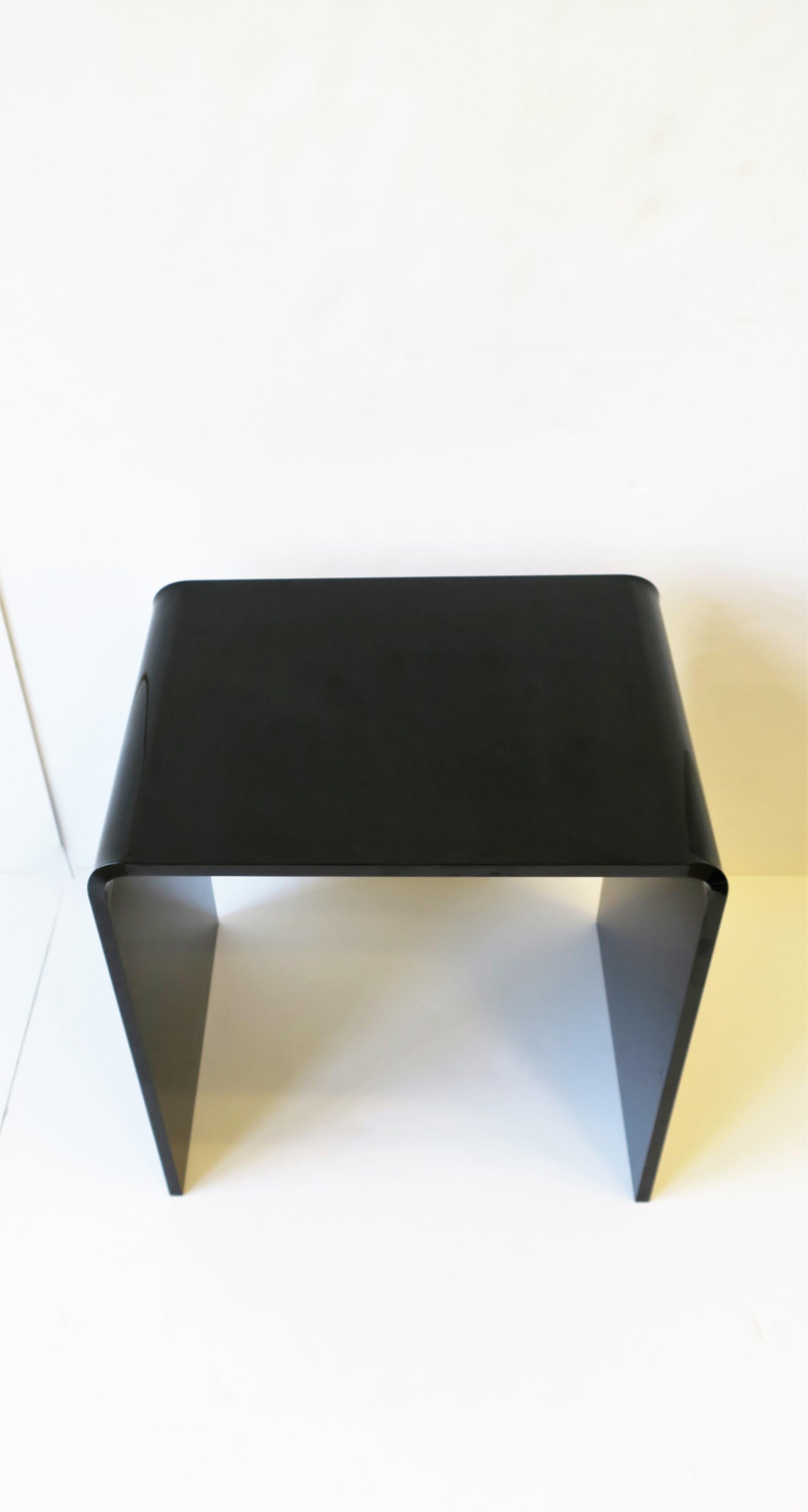 black acrylic side table