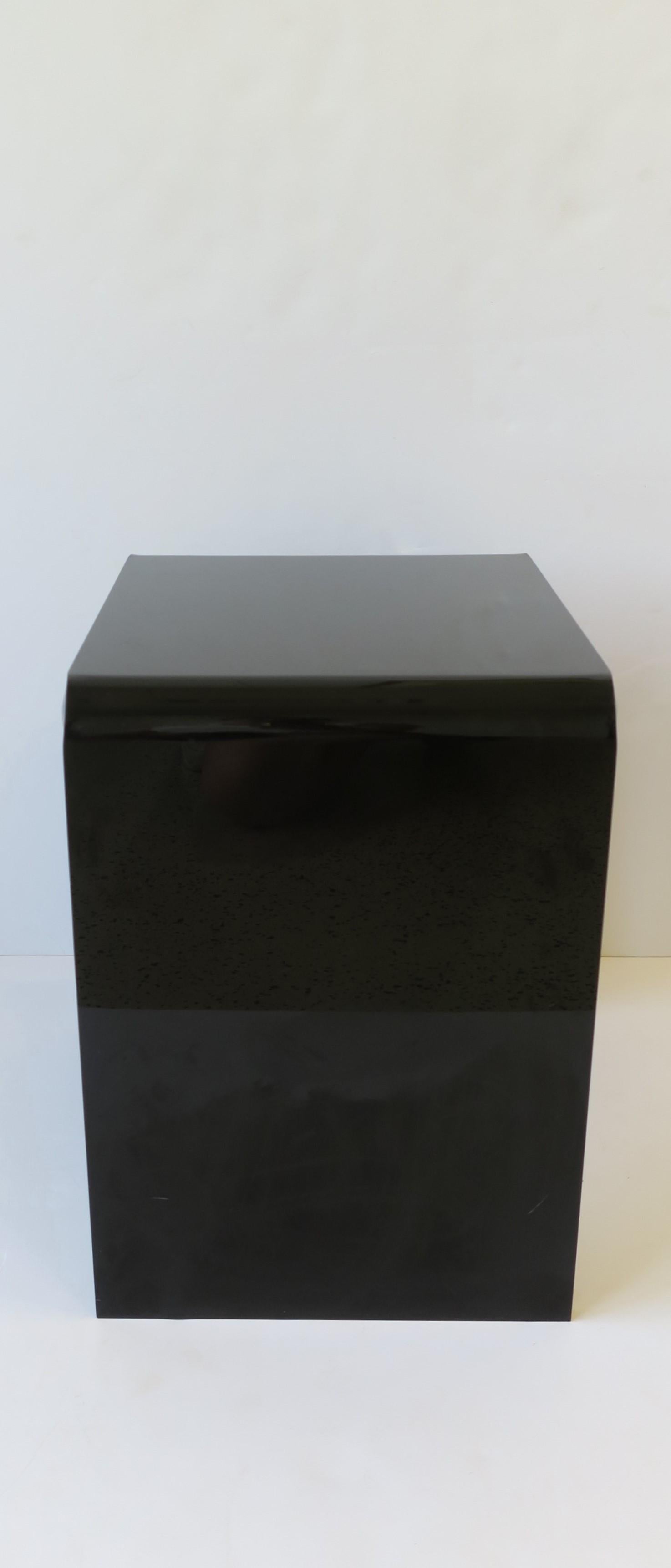 Contemporary Modern Black Acrylic Waterfall Table