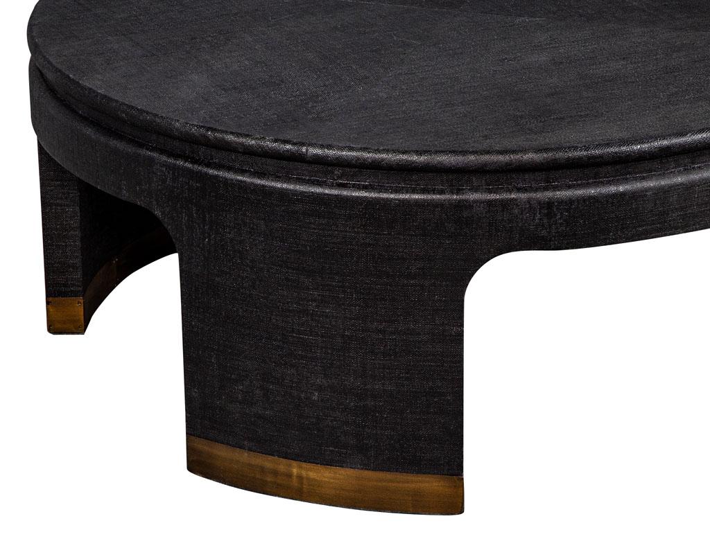 Modern Black and Brass Round Coffee Table 1
