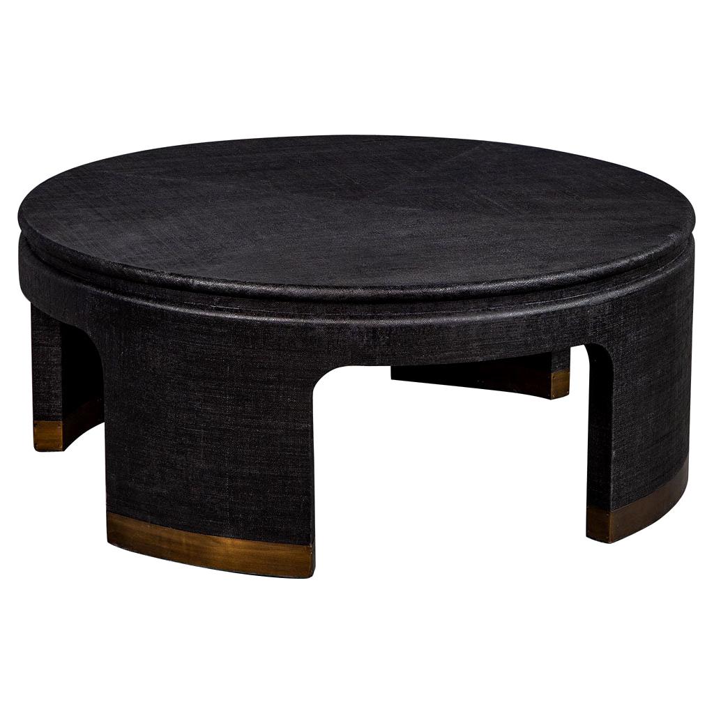 Modern Black And Brass Round Coffee Table At 1stdibs