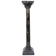 Modern Black and Gold Michelangelo Marble Pedestal