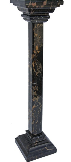Modern Black and Gold Michelangelo Marble Pedestal