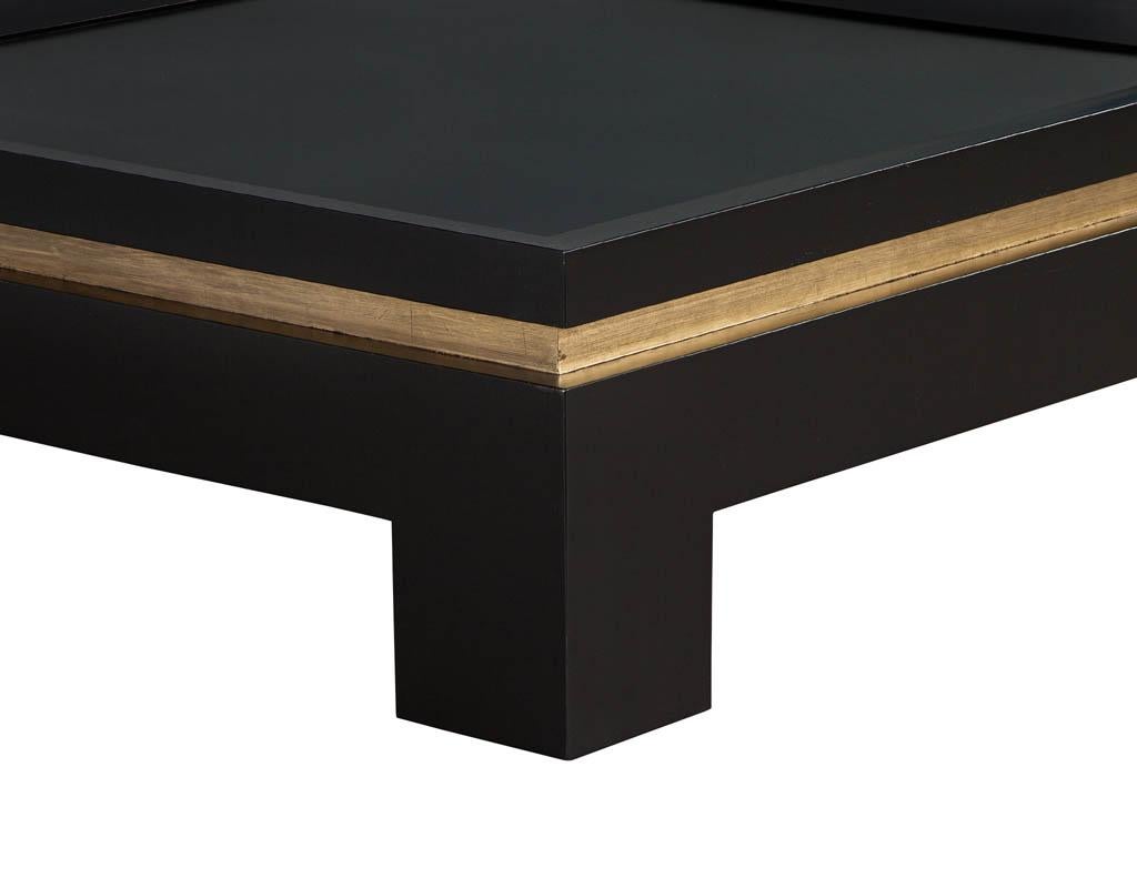 Wood Modern Black and Gold Square Coffee Table