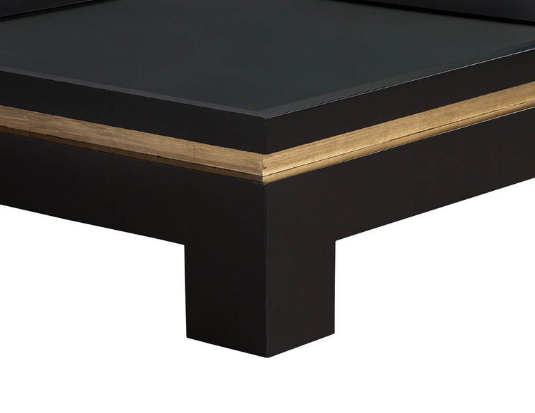 Modern Black and Gold Square Coffee Table For Sale at 1stDibs