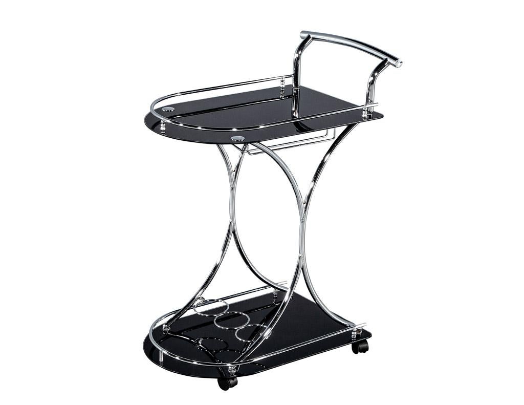 Modern Black and Metal Bar Cart Trolley For Sale 2