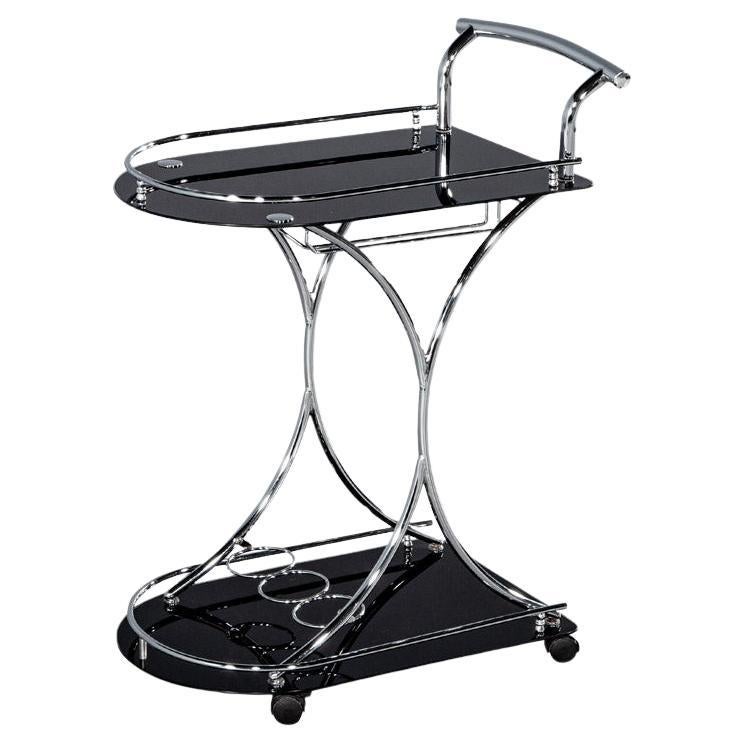 Modern Black and Metal Bar Cart Trolley For Sale
